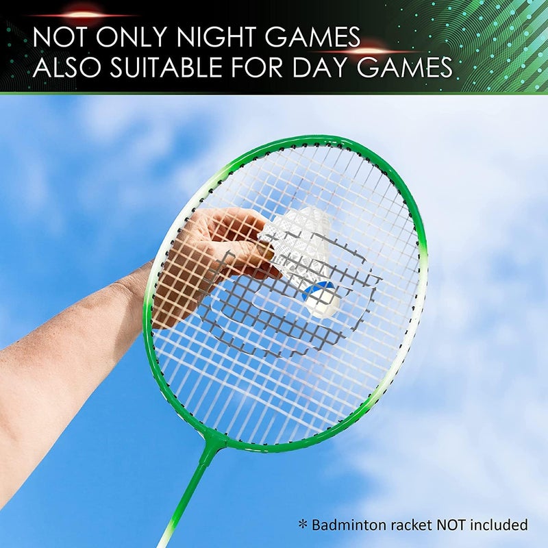 E-Jet Badminton Shuttlecocks, Badminton Birdies 4pcs - Lighting Glow in The Dark Night - Image 5